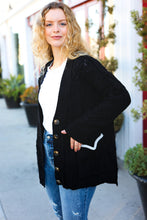 Load image into Gallery viewer, You've Got It Black Button Down Boyfriend Cardigan