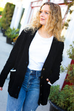 Load image into Gallery viewer, You've Got It Black Button Down Boyfriend Cardigan