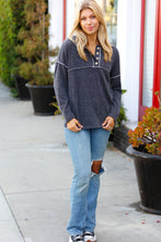 Load image into Gallery viewer, Ash Textured Out Seam Button Down Sweater Top