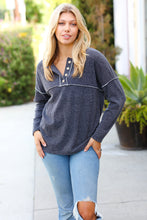 Load image into Gallery viewer, Ash Textured Out Seam Button Down Sweater Top