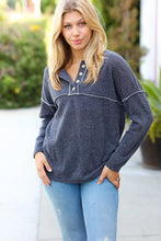 Load image into Gallery viewer, Ash Textured Out Seam Button Down Sweater Top