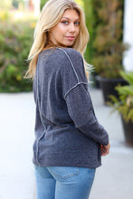 Load image into Gallery viewer, Ash Textured Out Seam Button Down Sweater Top