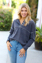 Load image into Gallery viewer, Ash Textured Out Seam Button Down Sweater Top