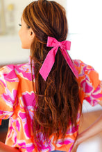 Load image into Gallery viewer, Electric Pink Velvet Barrette Clip Bow