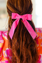 Load image into Gallery viewer, Electric Pink Velvet Barrette Clip Bow