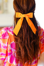 Load image into Gallery viewer, Apricot Velvet Barrette Clip Bow
