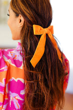 Load image into Gallery viewer, Apricot Velvet Barrette Clip Bow