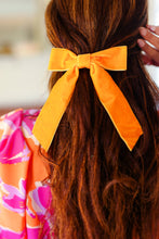 Load image into Gallery viewer, Apricot Velvet Barrette Clip Bow