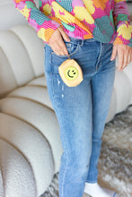 Load image into Gallery viewer, Manilla Smiley Face Patch Coin Purse Keychain