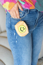 Load image into Gallery viewer, Manilla Smiley Face Patch Coin Purse Keychain