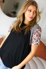 Load image into Gallery viewer, Feeling Bold Leopard Stripe Raglan Color Block Knit Top