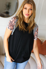 Load image into Gallery viewer, Feeling Bold Leopard Stripe Raglan Color Block Knit Top