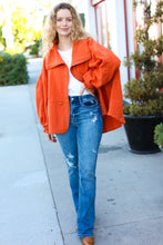Load image into Gallery viewer, Own It Rust Cinched Waist Zip Up Fleece Jacket