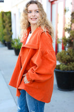 Load image into Gallery viewer, Own It Rust Cinched Waist Zip Up Fleece Jacket