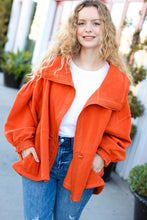 Load image into Gallery viewer, Own It Rust Cinched Waist Zip Up Fleece Jacket