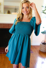 Load image into Gallery viewer, Feeling Playful Teal Smocked Flutter Sleeve Romper