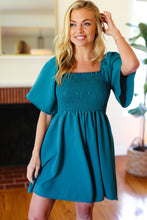 Load image into Gallery viewer, Feeling Playful Teal Smocked Flutter Sleeve Romper