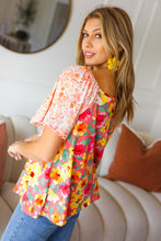 Load image into Gallery viewer, Cardinal Floral Flutter Sleeve Lace Square Neck Top