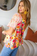 Load image into Gallery viewer, Cardinal Floral Flutter Sleeve Lace Square Neck Top