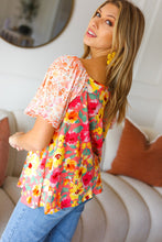 Load image into Gallery viewer, Cardinal Floral Flutter Sleeve Lace Square Neck Top