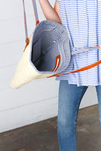 Load image into Gallery viewer, Cream Boho Raffia Woven Lined Large Tote Bag