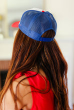 Load image into Gallery viewer, USA Red & Blue Mesh Trucker Hat