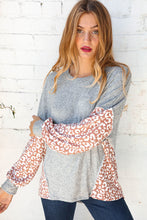 Load image into Gallery viewer, Taupe Leopard Print Hacci Out Seam Dolman Sweater
