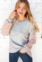 Load image into Gallery viewer, Taupe Leopard Print Hacci Out Seam Dolman Sweater