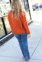 Load image into Gallery viewer, Better Than Ever Rust Loose Knit Henley Button Sweater