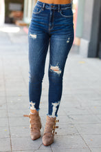 Load image into Gallery viewer, Distressed Denim High Rise Skinny Ankle Jeans