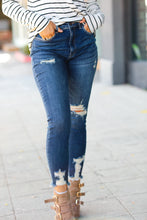 Load image into Gallery viewer, Distressed Denim High Rise Skinny Ankle Jeans