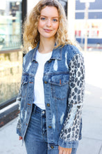 Load image into Gallery viewer, Give It Your All Denim Animal Distressed Jean Jacket
