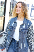 Load image into Gallery viewer, Give It Your All Denim Animal Distressed Jean Jacket