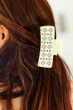 Load image into Gallery viewer, Cream Southwestern Print Hair Claw