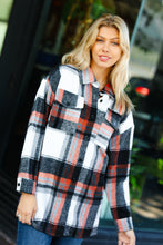 Load image into Gallery viewer, All On You Black & Burnt Orange Flannel Button Down Shacket