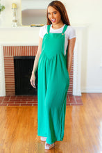 Load image into Gallery viewer, Summer Dreaming Emerald Wide Leg Suspender Overall Jumpsuit
