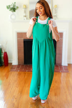 Load image into Gallery viewer, Summer Dreaming Emerald Wide Leg Suspender Overall Jumpsuit