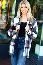 Load image into Gallery viewer, All On You Black & Burnt Orange Flannel Button Down Shacket