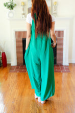 Load image into Gallery viewer, Summer Dreaming Emerald Wide Leg Suspender Overall Jumpsuit