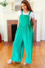 Load image into Gallery viewer, Summer Dreaming Emerald Wide Leg Suspender Overall Jumpsuit