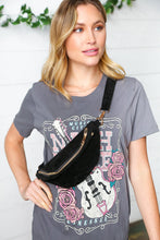 Load image into Gallery viewer, Black Faux Suede Fringe Convertible Fanny/Sling Bag