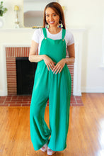 Load image into Gallery viewer, Summer Dreaming Emerald Wide Leg Suspender Overall Jumpsuit