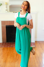 Load image into Gallery viewer, Summer Dreaming Emerald Wide Leg Suspender Overall Jumpsuit