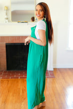 Load image into Gallery viewer, Summer Dreaming Emerald Wide Leg Suspender Overall Jumpsuit