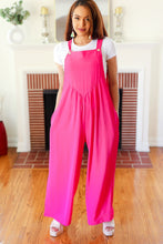 Load image into Gallery viewer, Summer Dreaming Pink Wide Leg Suspender Overall Jumpsuit
