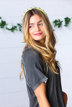 Load image into Gallery viewer, Key Lime Rhinestone Top Knot Silky Knit Headband