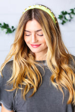 Load image into Gallery viewer, Key Lime Rhinestone Top Knot Silky Knit Headband