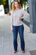 Load image into Gallery viewer, On Your Way Camel Ribbed Mock Neck Puff Sleeve Top