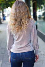 Load image into Gallery viewer, On Your Way Camel Ribbed Mock Neck Puff Sleeve Top