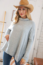 Load image into Gallery viewer, Lt Grey Cashmere Feel Turtleneck Sweater